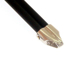 Load image into Gallery viewer, SOLID 18K ROSE WHITE GOLD BRACELET 5mm DOUBLE ROUND TUBE PLATE BLACK RUBBER 8.3".