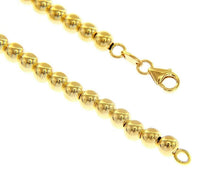 Load image into Gallery viewer, 18k yellow gold 4mm balls bracelet, 18cm, 7.1", smooth spheres, made in Italy.