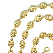 Load image into Gallery viewer, 18k yellow gold mariner chain big ovals 8 mm, 20 inches, anchor rounded puffed necklace.
