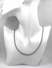 Cargar imagen en el visor de la galería, 18k white gold basket rounded 2.8mm tube basket popcorn chain necklace, 16".
