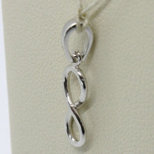 Load image into Gallery viewer, 18k white gold pendant charm infinity infinite, made in italy 0.8 inches, 20 mm.