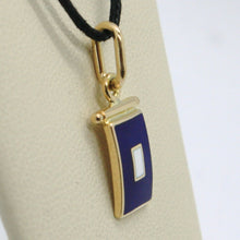 Load image into Gallery viewer, 18k yellow gold nautical glazed flag letter p pendant charm medal enamel Italy.