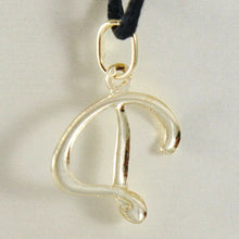 Load image into Gallery viewer, 18k yellow gold pendant charm initial letter D, slightly rounded slab 18mm.