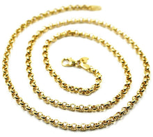Load image into Gallery viewer, 9K YELLOW GOLD CHAIN ROLO CIRCLE LINKS 3.5 MM THICKNESS, 20 INCHES, 50 CM.