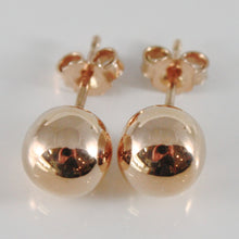 Load image into Gallery viewer, 18k rose gold earrings with big 8 mm balls ball round sphere, made in Italy.