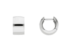 Load image into Gallery viewer, 18K WHITE GOLD HOOPS CIRCLE EARRINGS DIAMETER 12mm SQUARE TUBE THICKNESS 7mm.