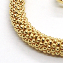 Cargar imagen en el visor de la galería, 18k yellow gold basket rounded big 5mm tubular basket popcorn chain necklace 20".