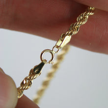 Cargar imagen en el visor de la galería, 18k yellow gold chain necklace 3.5 mm braid big rope link 17.7, made in Italy.