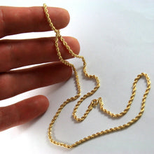 Cargar imagen en el visor de la galería, 18K YELLOW GOLD CHAIN NECKLACE, BRAID ROPE LINK 19.69 INCHES, MADE IN ITALY.