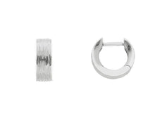 Load image into Gallery viewer, 18K WHITE GOLD HOOPS WORKED EARRINGS DIAMETER 12mm SQUARE TUBE THICKNESS 4.5mm.