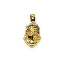 Load image into Gallery viewer, 18k yellow white gold Ecce Homo Jesus Christ face incredibly detailed 20 mm pendant.
