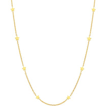 Load image into Gallery viewer, 18K YELLOW GOLD OVAL ROLO CHAIN NECKLACE, 16.5&quot;, FLAT 5mm STARS, MADE IN ITALY.
