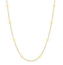 Load image into Gallery viewer, 18K YELLOW GOLD OVAL ROLO CHAIN NECKLACE, 16.5", FLAT 5mm STARS, MADE IN ITALY.