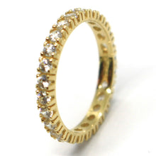 Cargar imagen en el visor de la galería, 18K YELLOW GOLD ETERNITY BAND RING, WHITE CUBIC ZIRCONIA, THICKNESS 3 MM.
