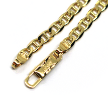Load image into Gallery viewer, SOLID 18K YELLOW GOLD BRACELET 3mm FLAT MARINER OVAL LINKS ENGRAVING PLATE, 8.3".
