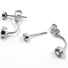 Charger l'image dans la galerie, 18k white gold pendant solitaire earrings alternate double zirconia.