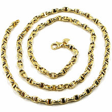 Load image into Gallery viewer, 9K YELLOW GOLD NAUTICAL MARINER CHAIN OVALS 3.5 MM THICKNESS, 20 INCHES, 50 CM.