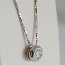 Charger l'image dans la galerie, 18k white gold necklace with diamond 0.25 carats, venetian chain made in Italy.