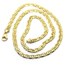 Load image into Gallery viewer, SOLID 18K YELLOW GOLD CHAIN BIG TIGER EYE INFINITY FLAT 6mm FIGURE 8 LINKS, 20".