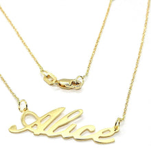 Load image into Gallery viewer, 18K YELLOW GOLD NAME NECKLACE, ALICE, AVAILABLE ANY NAME, MADE IN ITALY.