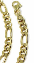 Cargar imagen en el visor de la galería, 18k yellow gold bracelet big 5 mm rounded figaro gourmette alternate 3+1, 8.3".