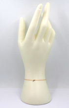 Cargar imagen en el visor de la galería, 18k rose gold rolo thin bracelet with central small 5mm letter initial F.