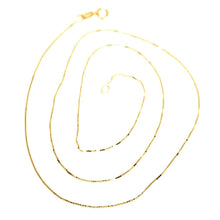 Cargar imagen en el visor de la galería, 18K YELLOW GOLD CHAIN NECKLACE 0.5 mm MINI VENETIAN LINK 17.71 IN. MADE IN ITALY.