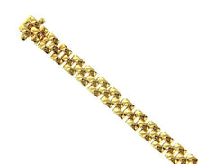 Load image into Gallery viewer, 18K YELLOW GOLD PANTHER BRACELET 3 WIRES 6mm LINKS, 20cm 7.9", MADE IN ITALY.