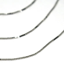 Load image into Gallery viewer, 18k white gold chain necklace 0.5 mm mini venetian link 24 inches made in Italy.