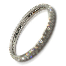 Load image into Gallery viewer, 18k white gold eternity band ring, double cubic zirconia row, thickness 2.5 mm.