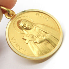 Load image into Gallery viewer, solid 18k yellow gold Holy St Saint Santa Rita round medal Italy made 15mm.
