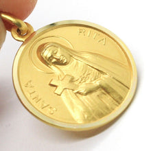 Load image into Gallery viewer, solid 18k yellow gold Holy St Saint Santa Rita round medal Italy made 15mm.