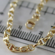 Load image into Gallery viewer, 18k yellow white gold 3 mm navy mariner oval bracelet 8.30 inches 21 cm.