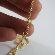 Cargar imagen en el visor de la galería, 18K YELLOW GOLD CHAIN NECKLACE, BRAID ROPE LINK 17.72 INCHES, MADE IN ITALY.