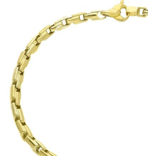 Load image into Gallery viewer, 18K YELLOW GOLD CHAIN 3.5mm ALTERNATE SQUARED TUBE LINK 60cm 24", MADE IN ITALY.