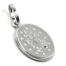 Cargar imagen en el visor de la galería, 18k white gold miraculous medal Virgin Mary Madonna, 1.5 cm, 0.6 inches.