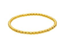 Cargar imagen en el visor de la galería, 18k yellow gold elastic bracelet, rounded cubes tubes ovals width 3.6mm 0.14".