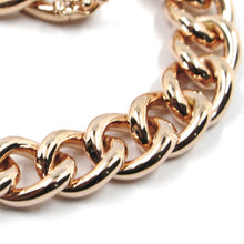 Charger l'image dans la galerie, 18k rose gold bracelet ondulate rounded gourmette cuban curb links 9.5 mm, 18cm.