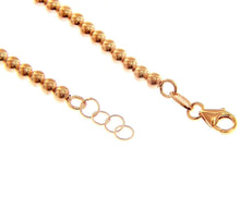 Charger l'image dans la galerie, 18k rose gold 3mm balls bracelet, 18cm, 7.1", smooth spheres, made in Italy.