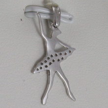 Load image into Gallery viewer, SOLID 18K WHITE GOLD DANCER BALLET PENDANT CHARM WITH ZIRCONIA, MADE IN ITALY.
