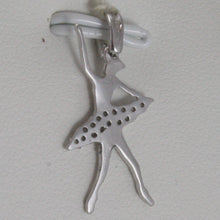 Load image into Gallery viewer, SOLID 18K WHITE GOLD DANCER BALLET PENDANT CHARM WITH ZIRCONIA, MADE IN ITALY.