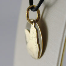 Load image into Gallery viewer, 18K YELLOW GOLD PENDANT MEDAL GUARDIAN ANGEL IN RELIEF ENGRAVABLE MADE IN ITALY.