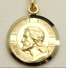 Load image into Gallery viewer, solid 18k yellow gold Jesus Christ Redeemer 19mm medal, pendant, very detailed.