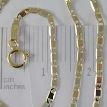 Load image into Gallery viewer, 18K YELLOW WHITE ROSE GOLD FLAT BRIGHT OVAL CHAIN 16 INCHES, 2 MM MADE IN ITALY.