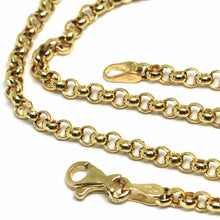 Cargar imagen en el visor de la galería, 18K YELLOW GOLD CHAIN 17.70", DOME ROUND CIRCLE ROLO LINK 3 MM MADE IN ITALY.