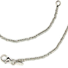 Cargar imagen en el visor de la galería, 18k white gold chain finely worked spheres 1.5 mm diamond cut balls, 18", 45 cm.