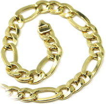 Charger l'image dans la galerie, 18K YELLOW GOLD BRACELET, BIG FLAT 5 MM SUNKEN FIGARO GOURMETTE ALTERNATE 3+1.