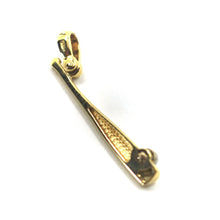 Load image into Gallery viewer, SOLID 18K YELLOW WHITE GOLD 27mm 1.06" BASEBALL BAT WITH BALL PENDANT ITALY MADE.
