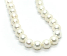 Cargar imagen en el visor de la galería, 18k white gold 7/7.5 mm round white freshwater high quality pearls necklace.