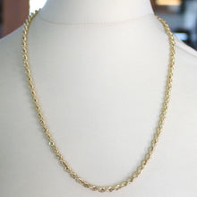 Cargar imagen en el visor de la galería, 18k yellow gold chain necklace 5 mm braid big rope link 19.7, made in Italy.